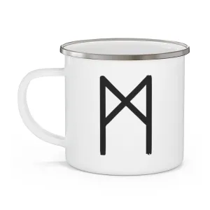 Mannaz (Mankind) Viking Rune Enamel Camping Mug