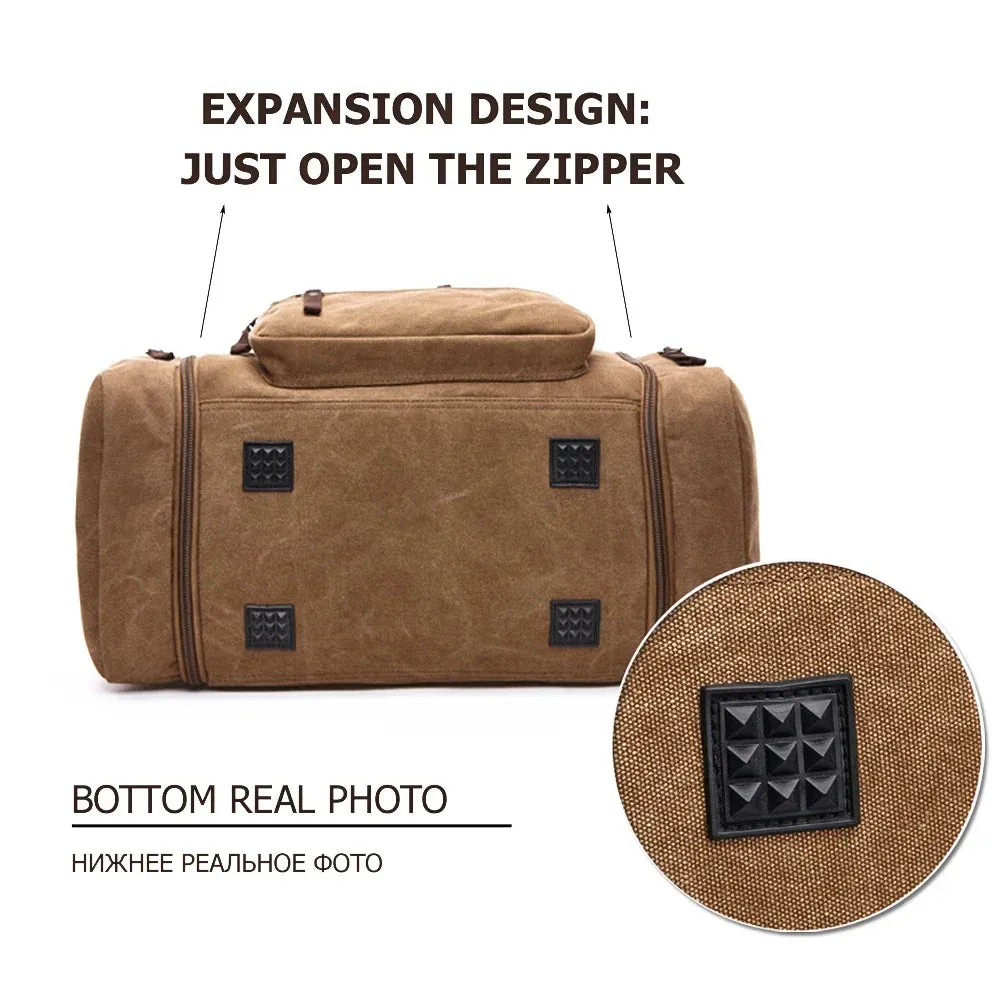 MARKROYAL Mens Canvas Travel Duffel Male Large Capacity Travel Bags Travel Tote Carry on Crossbody bag Overnight Dropshipping