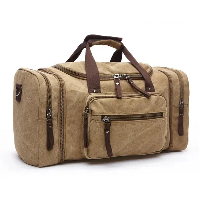 MARKROYAL Mens Canvas Travel Duffel Male Large Capacity Travel Bags Travel Tote Carry on Crossbody bag Overnight Dropshipping