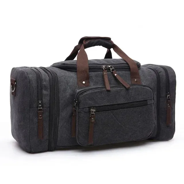 MARKROYAL Mens Canvas Travel Duffel Male Large Capacity Travel Bags Travel Tote Carry on Crossbody bag Overnight Dropshipping