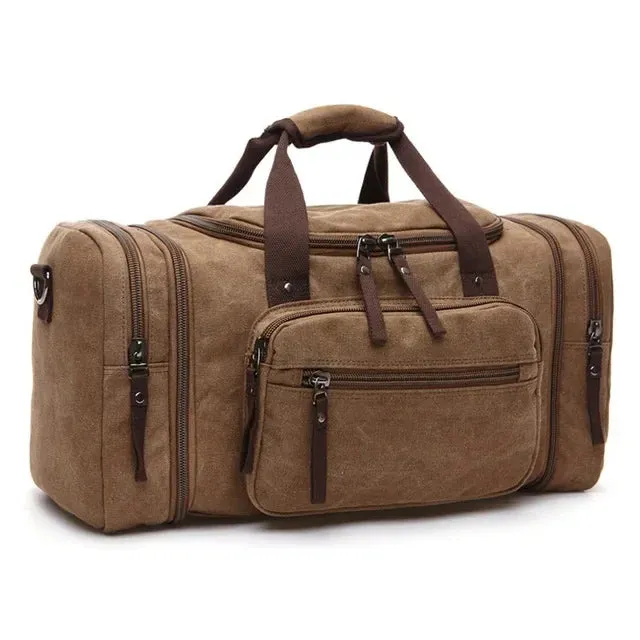 MARKROYAL Mens Canvas Travel Duffel Male Large Capacity Travel Bags Travel Tote Carry on Crossbody bag Overnight Dropshipping