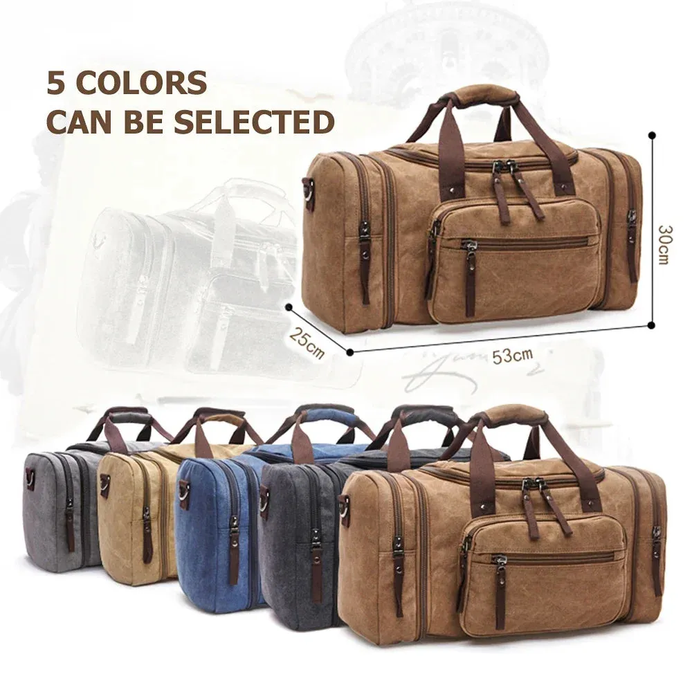MARKROYAL Mens Canvas Travel Duffel Male Large Capacity Travel Bags Travel Tote Carry on Crossbody bag Overnight Dropshipping