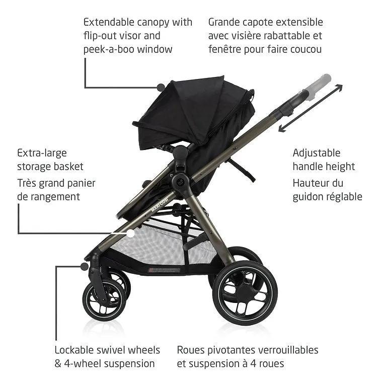 Maxi-Cosi Zelia Luxe 5-in-1 Modular Travel System - New Hope Black
