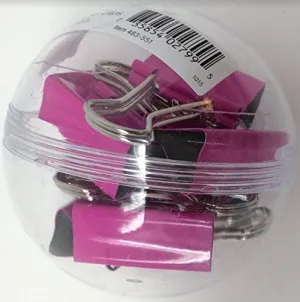 Medium Binder Clips, 1.25" Wide, Magenta, Pack Of 8
