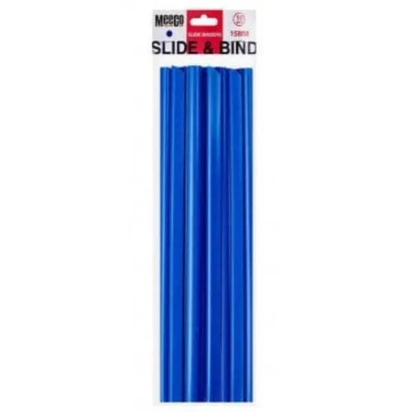 Meeco Slide Binder 15mm Blue 10 Pack