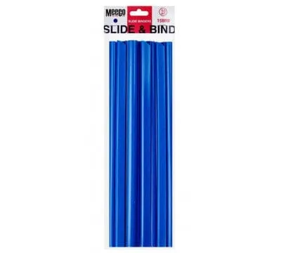 Meeco Slide Binder 15mm Blue 10 Pack