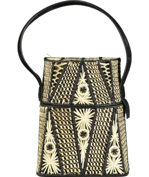Meli Melo Cream Straw Lid Handbag One Size