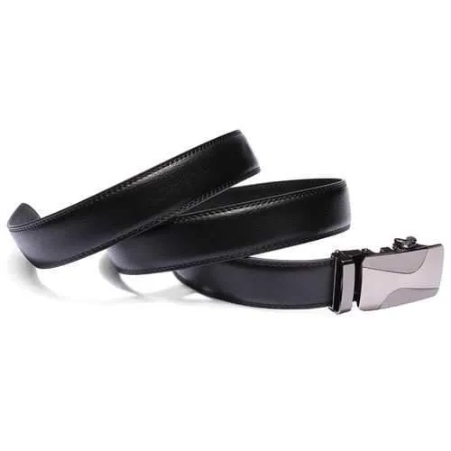 Mens Business Automatic Buckle Leather Cowhide Leisure Belt