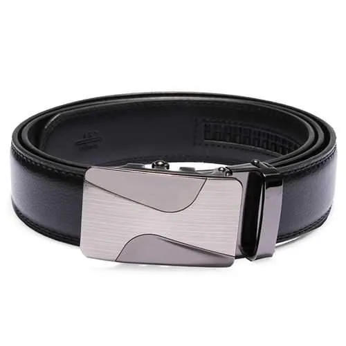 Mens Business Automatic Buckle Leather Cowhide Leisure Belt
