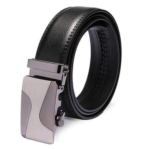 Mens Business Automatic Buckle Leather Cowhide Leisure Belt