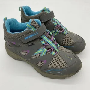 Merrell Mid Waterproof HILLTOP Ventilator Hiking Boot Girls Sz 5 Gray Blue