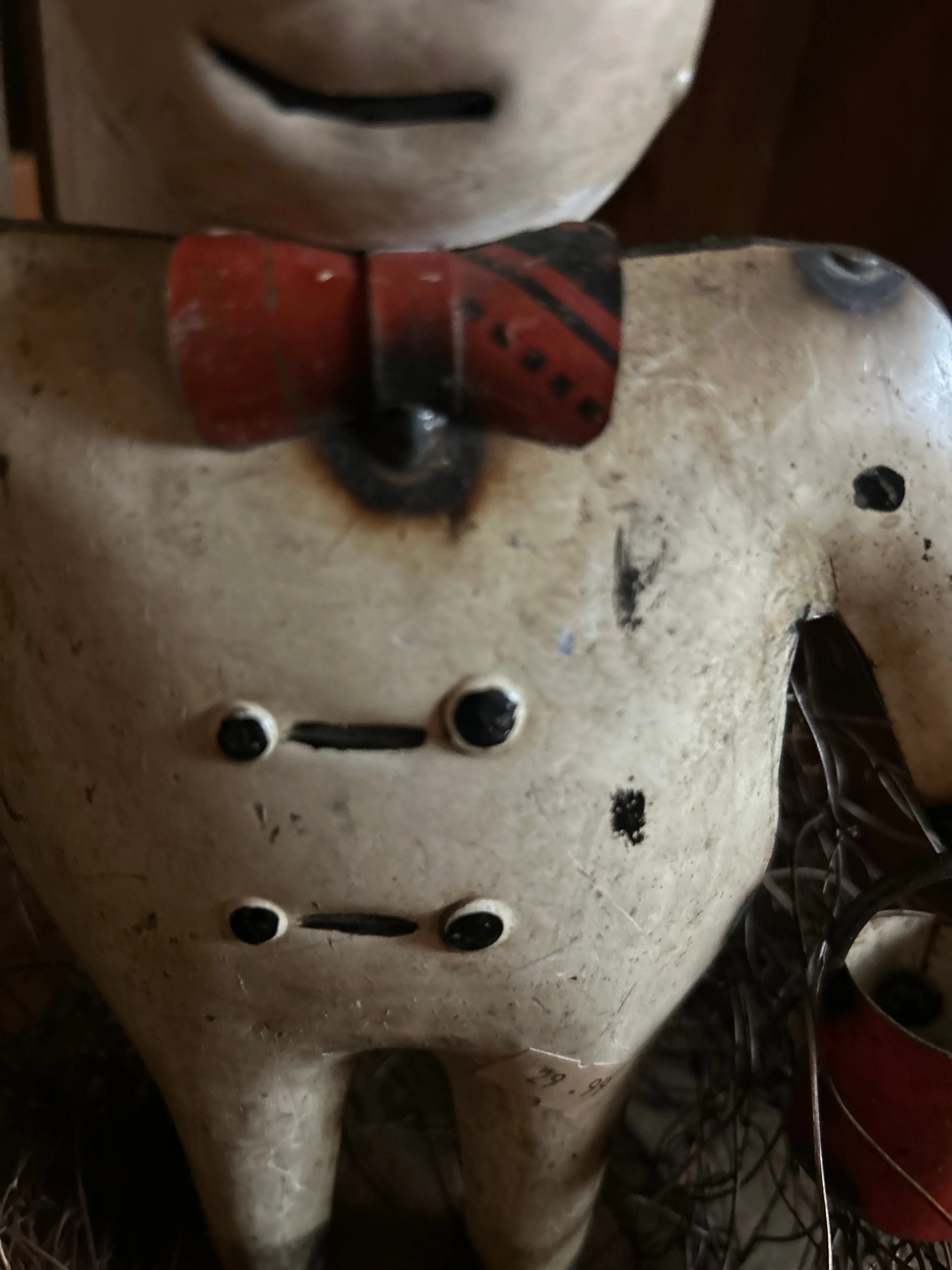 Metal Snowman Holding Bucket