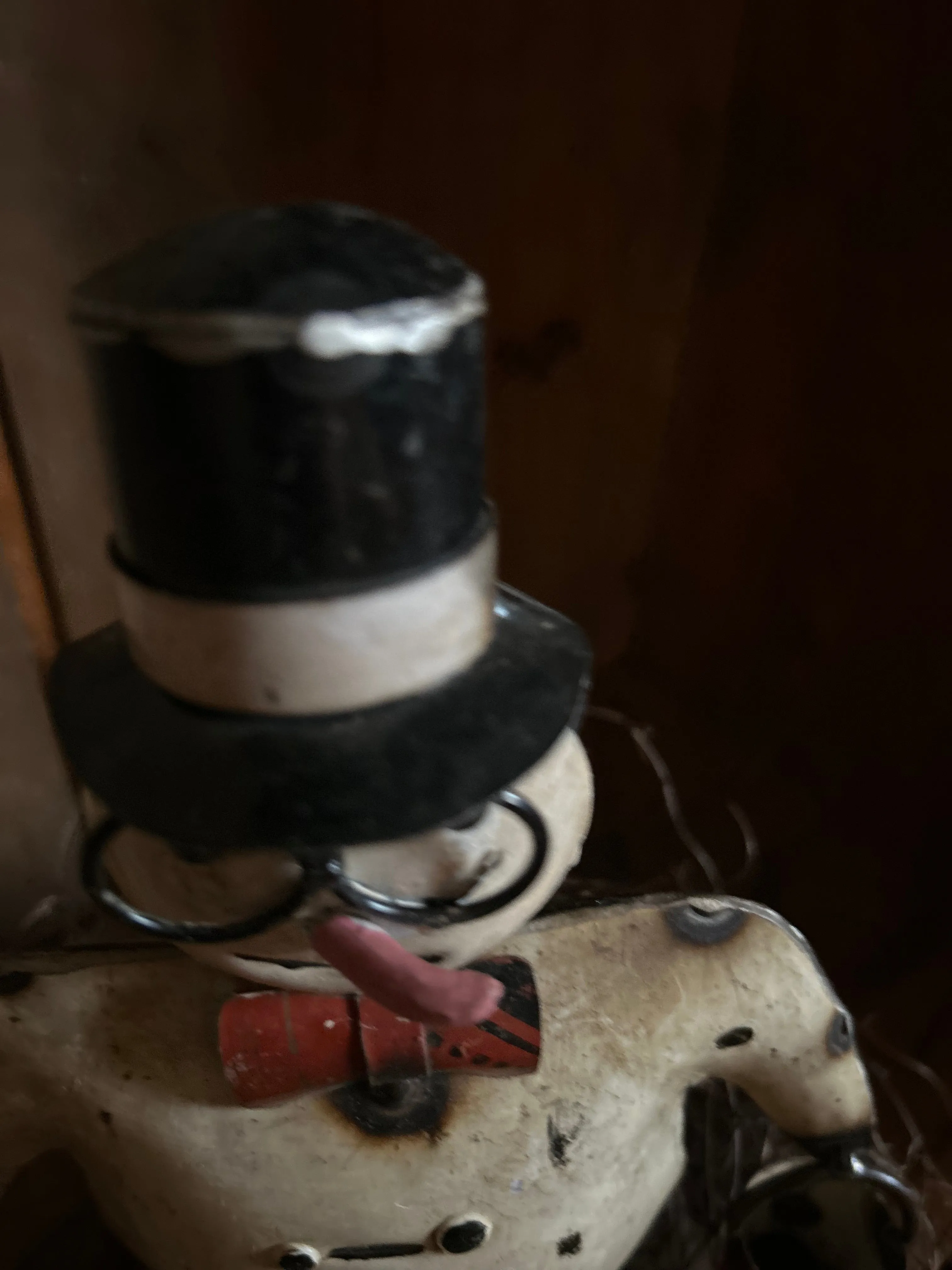 Metal Snowman Holding Bucket