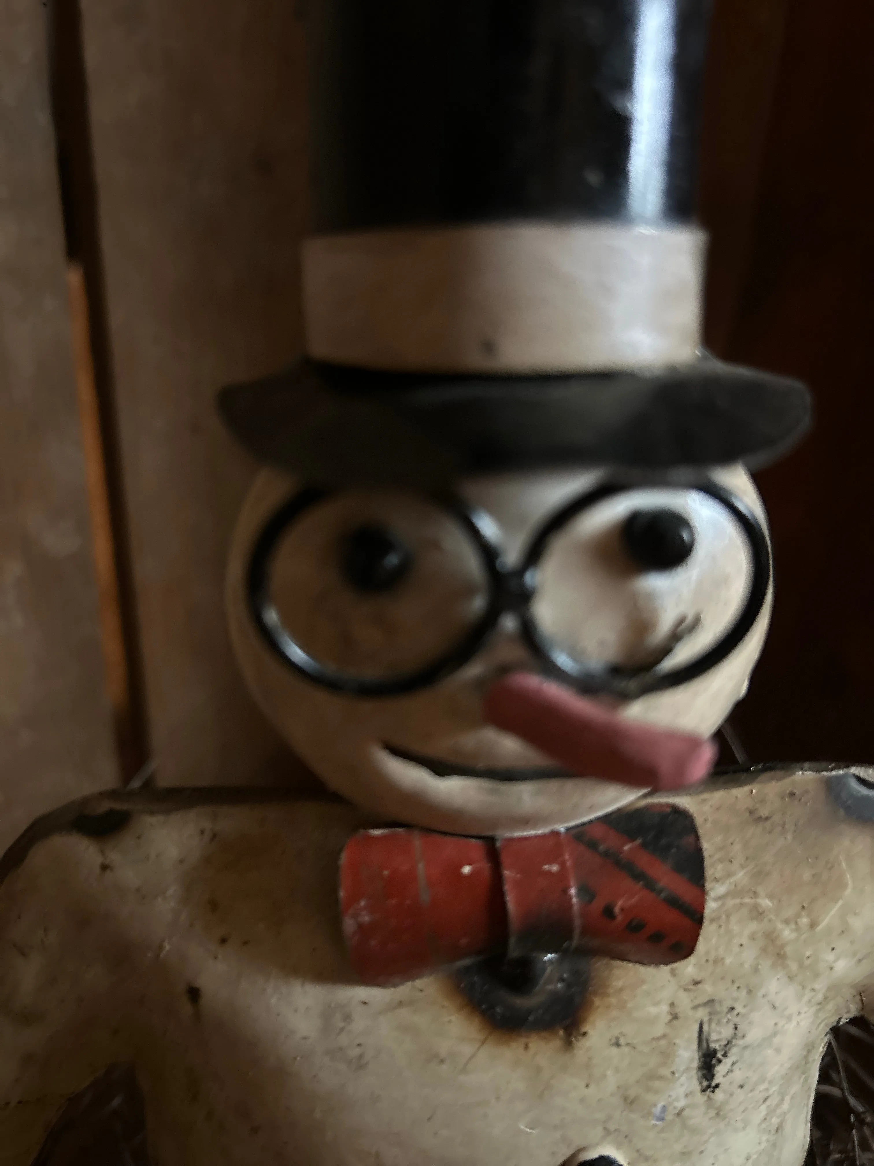 Metal Snowman Holding Bucket