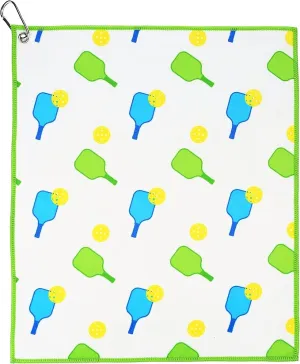 Millie Rose Pickleball Towels in Fashionable Prints - Cute 15x17 inch Microfiber & Cotton Athletic Towels with Carabiner Clip - Pickleball Accessories, Pickleball Gifts (Pickleball is Life)