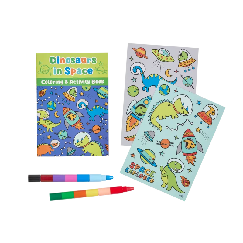 Mini Traveller Coloring   Activity Kit - Dinosaurs in Space