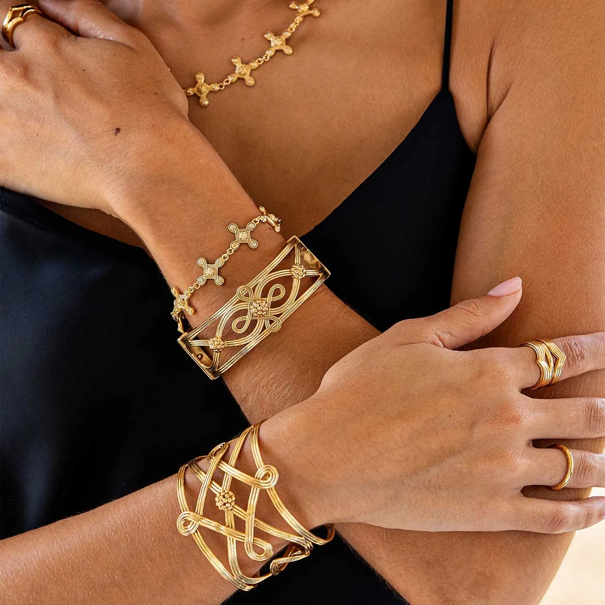 Monique Compass Cuff - Gold