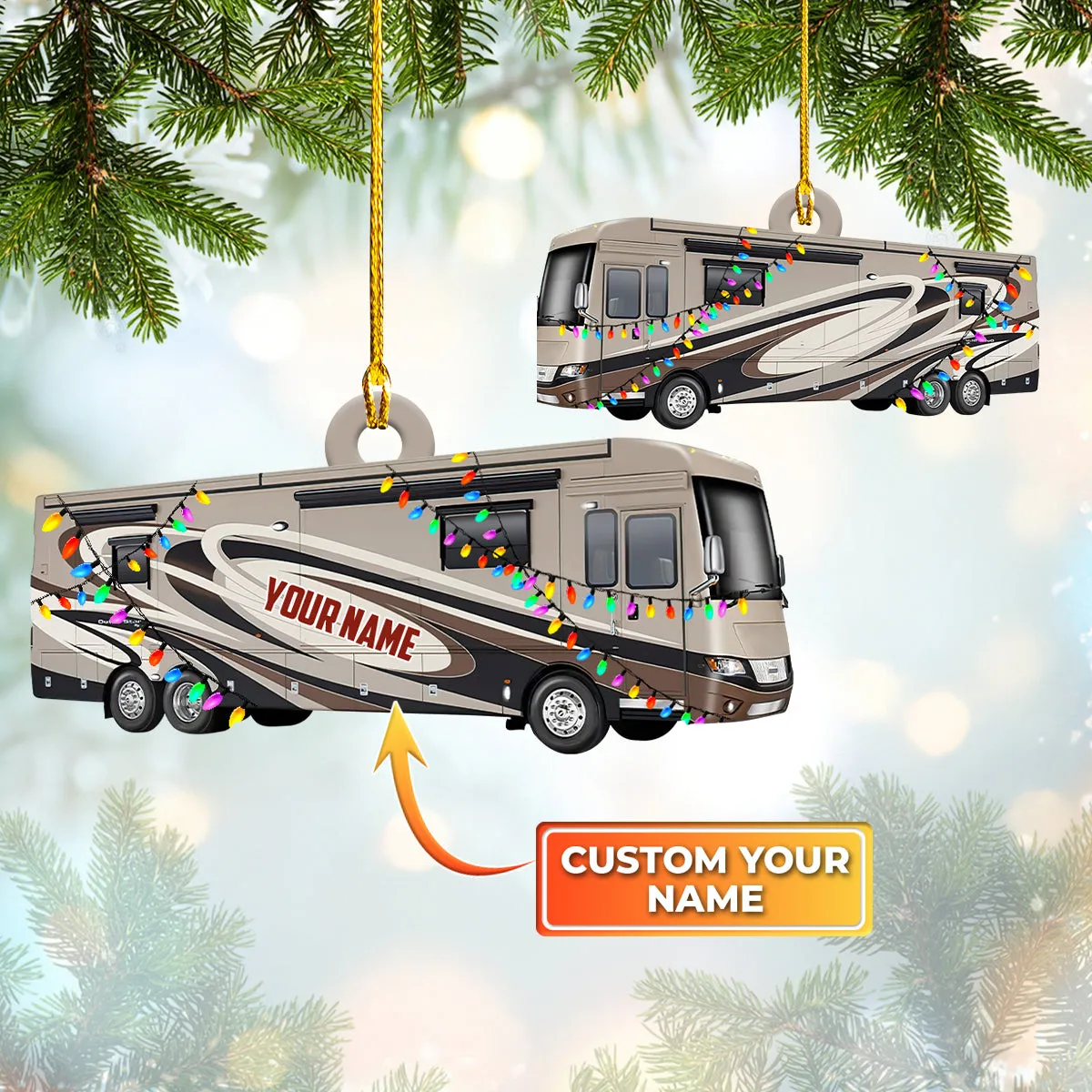 Motorhome Class A - Custom Shaped Ornament 98
