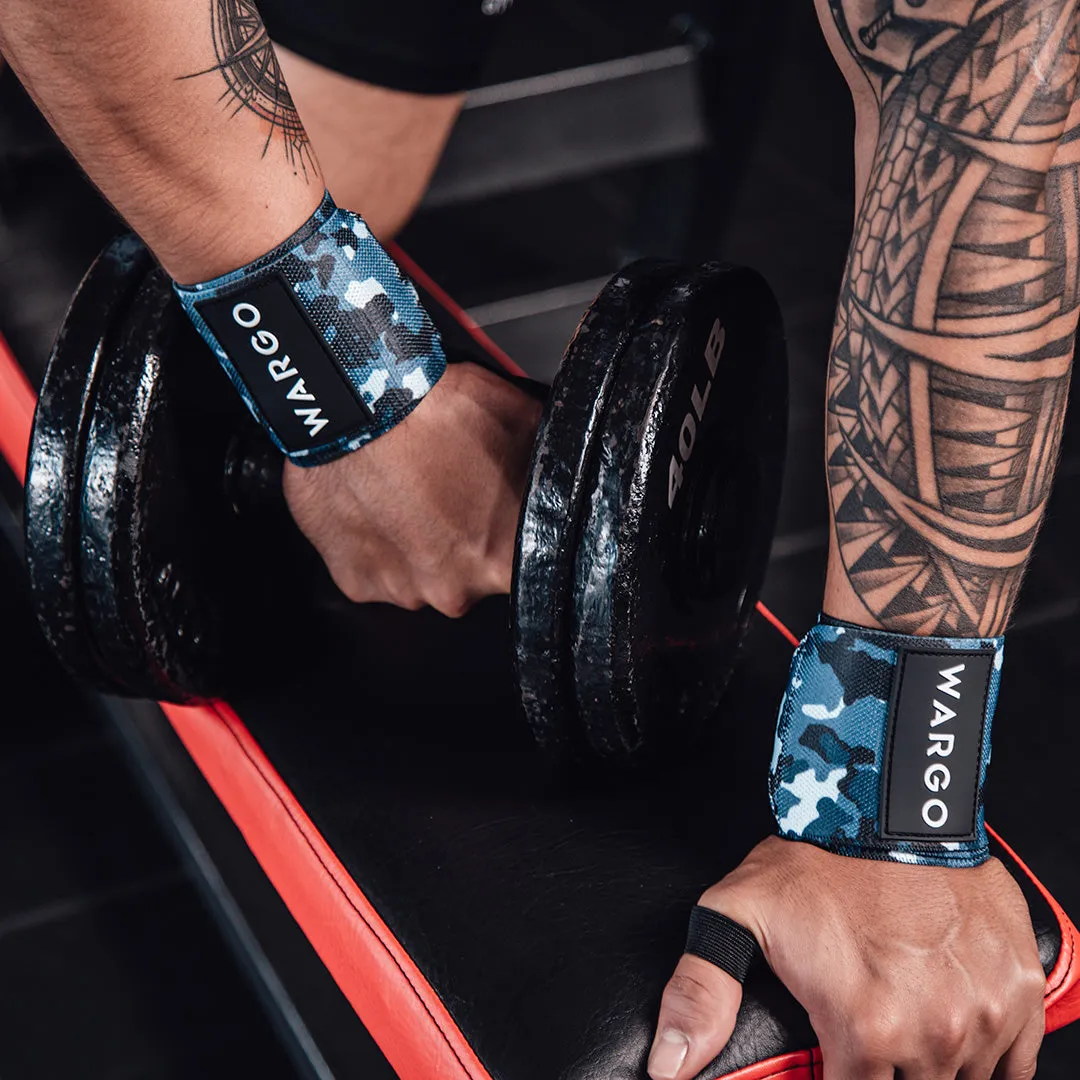 MUÑEQUERAS PARA GYM - BLUE CAMU