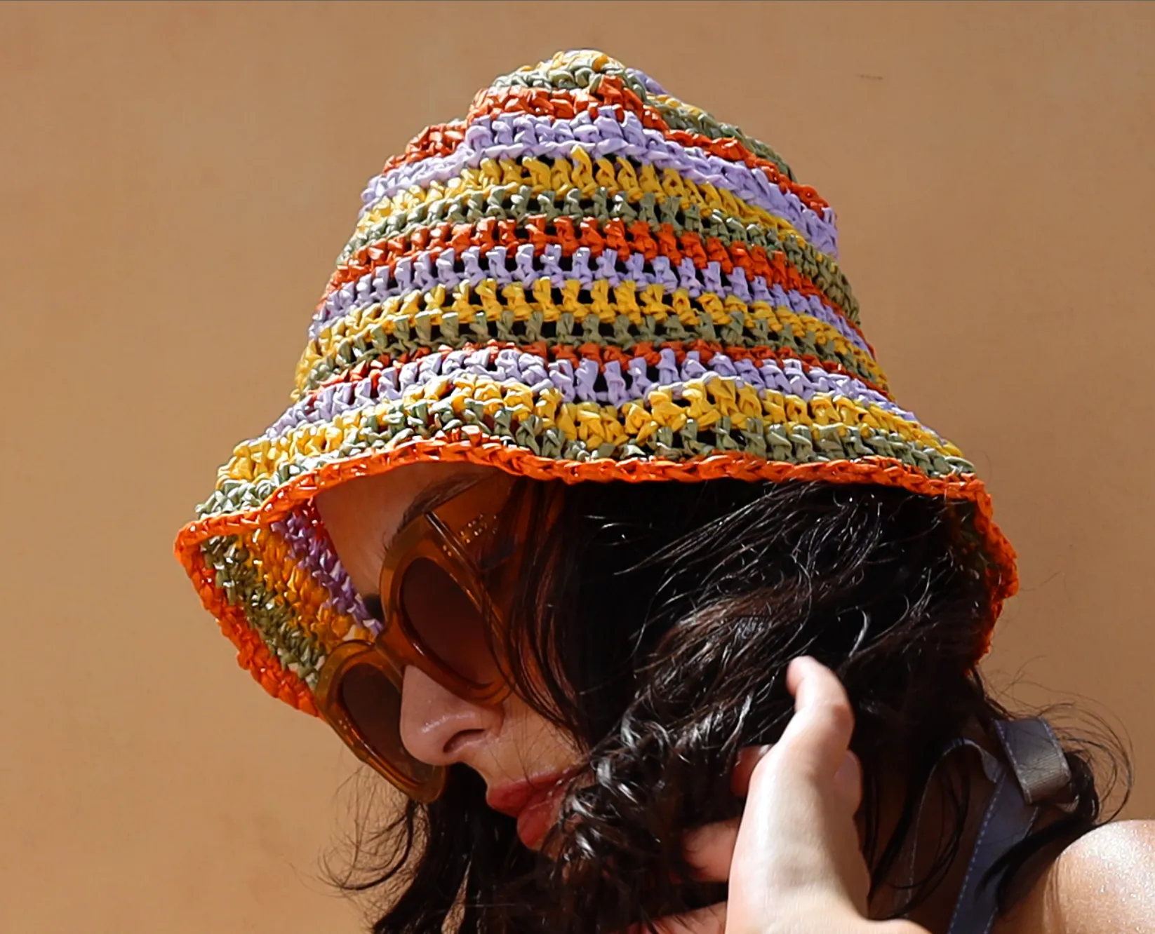 Mya Raffia Crochet Bucket Hat