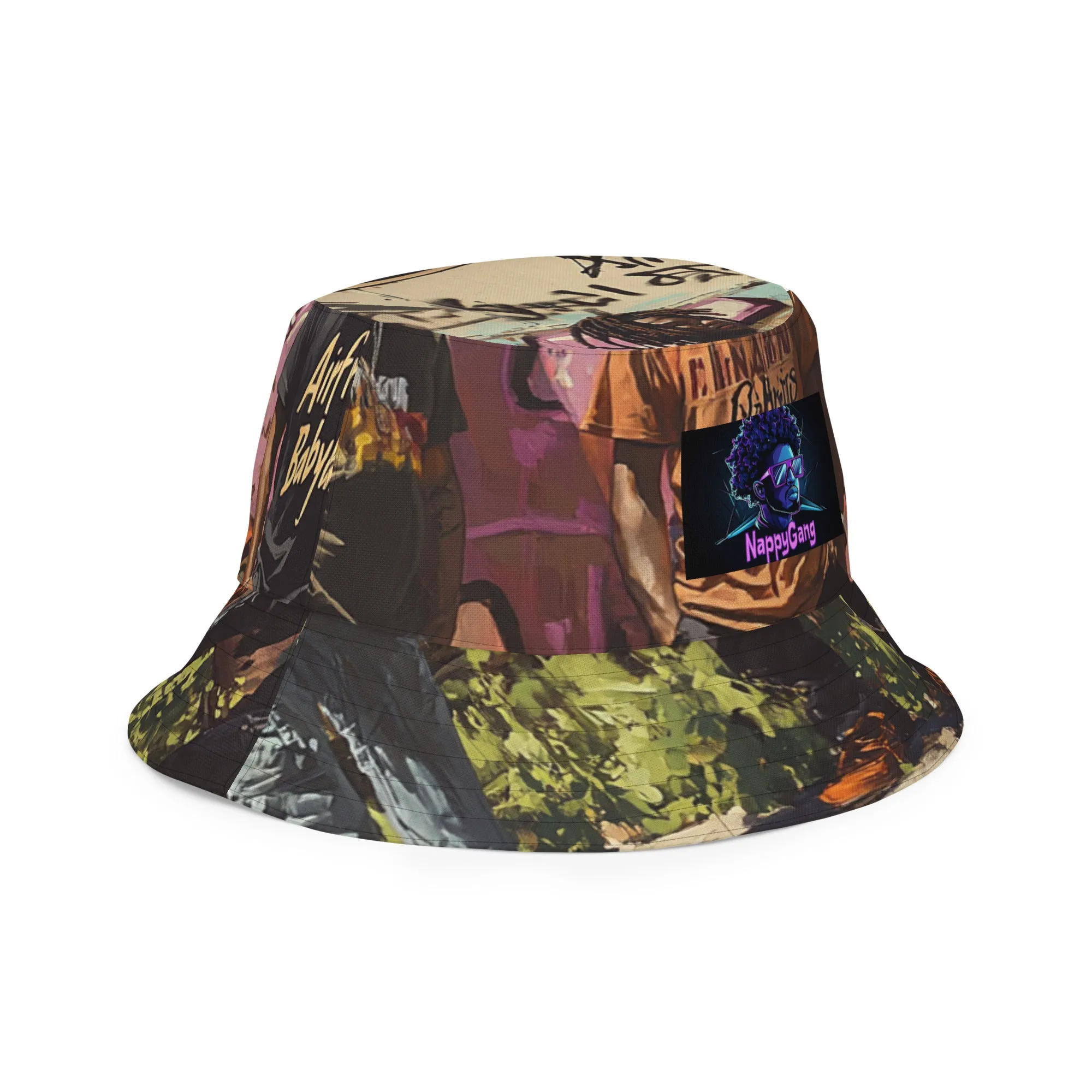 Nappy Gang Grafiti 3 Homies Reversible bucket hat