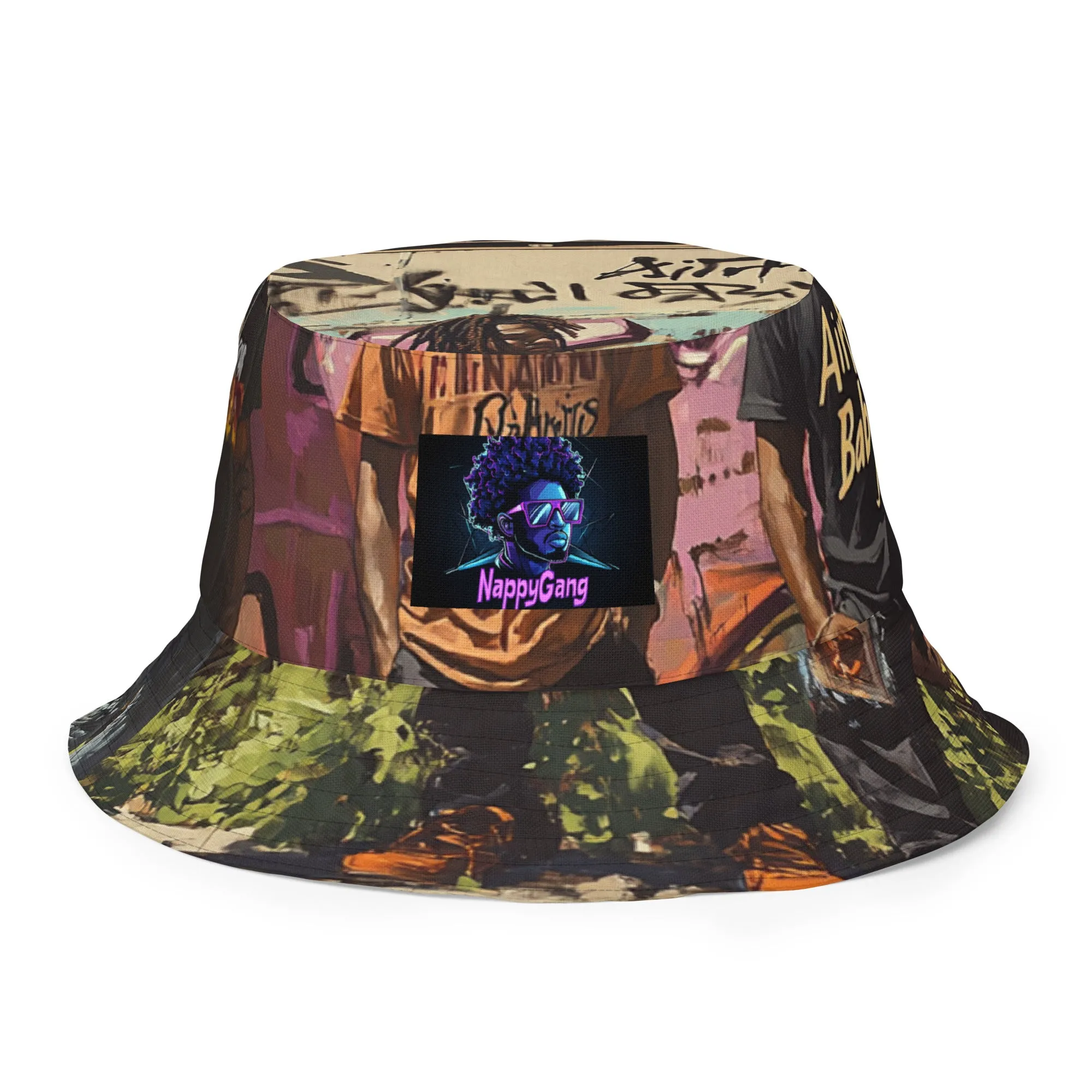 Nappy Gang Grafiti 3 Homies Reversible bucket hat