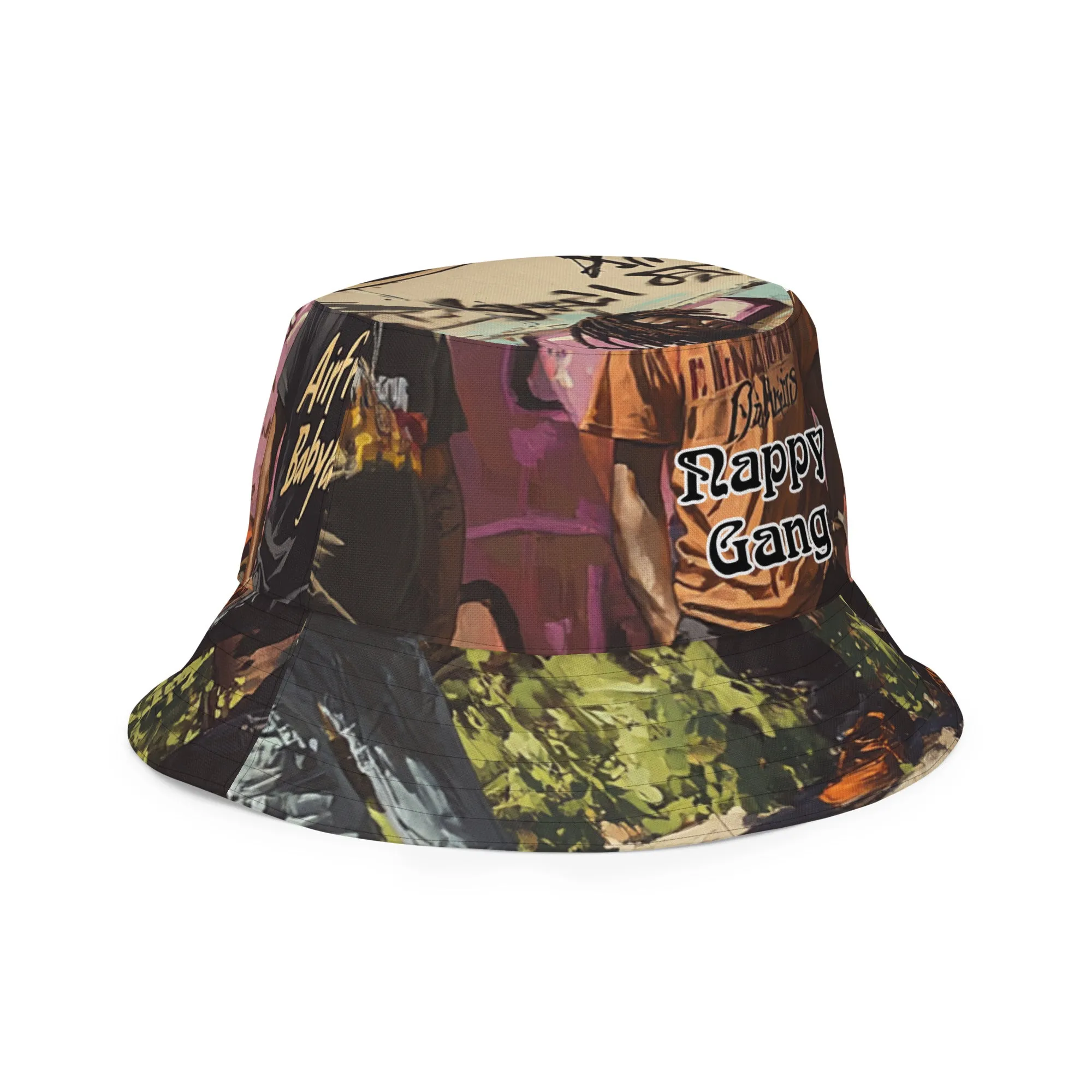 Nappy Gang Grafiti 3 Homies Reversible bucket hat
