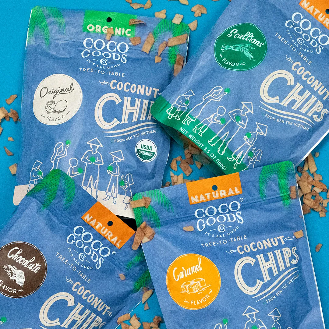 Natural Toasted Coconut Chips, Chocolate 3.5 oz Zip Lock Bag