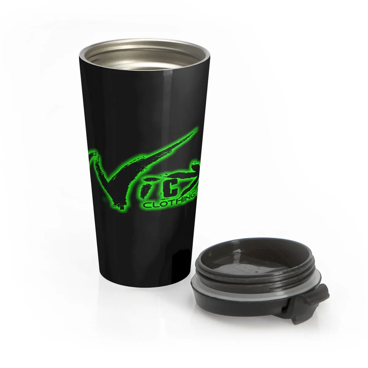 Neon Green/ Stainless Steel Travel Mug