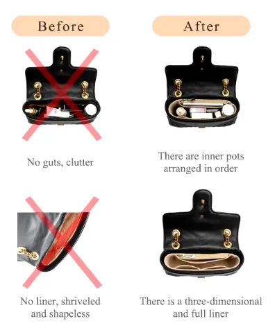NEW Bag Organizer for Longchamp Small Handbag Inner Finishing Storage Purse Liner Insert Organizer Mini Size