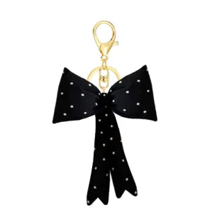 NEW! BLACK PUFFY DOT BOW KEYCHAIN