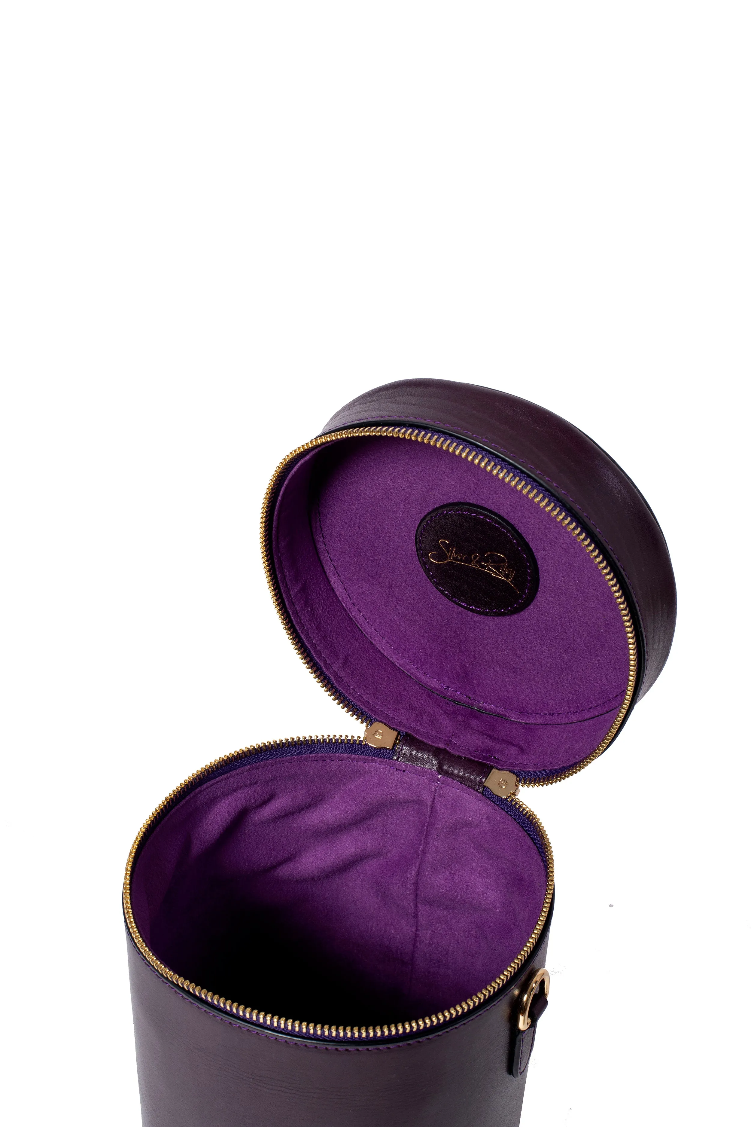 NOLA Bucket Leather Bag in Eggplant Purple