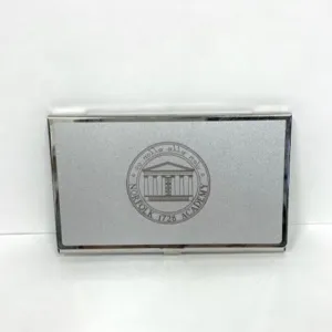 Norfolk Academy Seal Silver Business Card Holder
