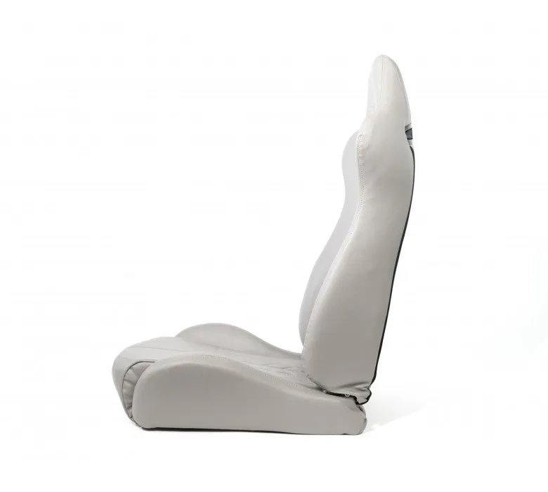 NRG RSC-810GY L/R "The Arrow" Grey Vinyl Racing Seat with Grey Stitching