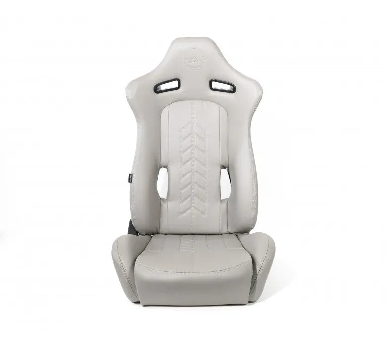 NRG RSC-810GY L/R "The Arrow" Grey Vinyl Racing Seat with Grey Stitching