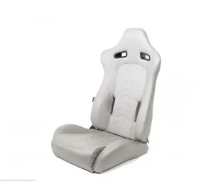 NRG RSC-810GY L/R "The Arrow" Grey Vinyl Racing Seat with Grey Stitching