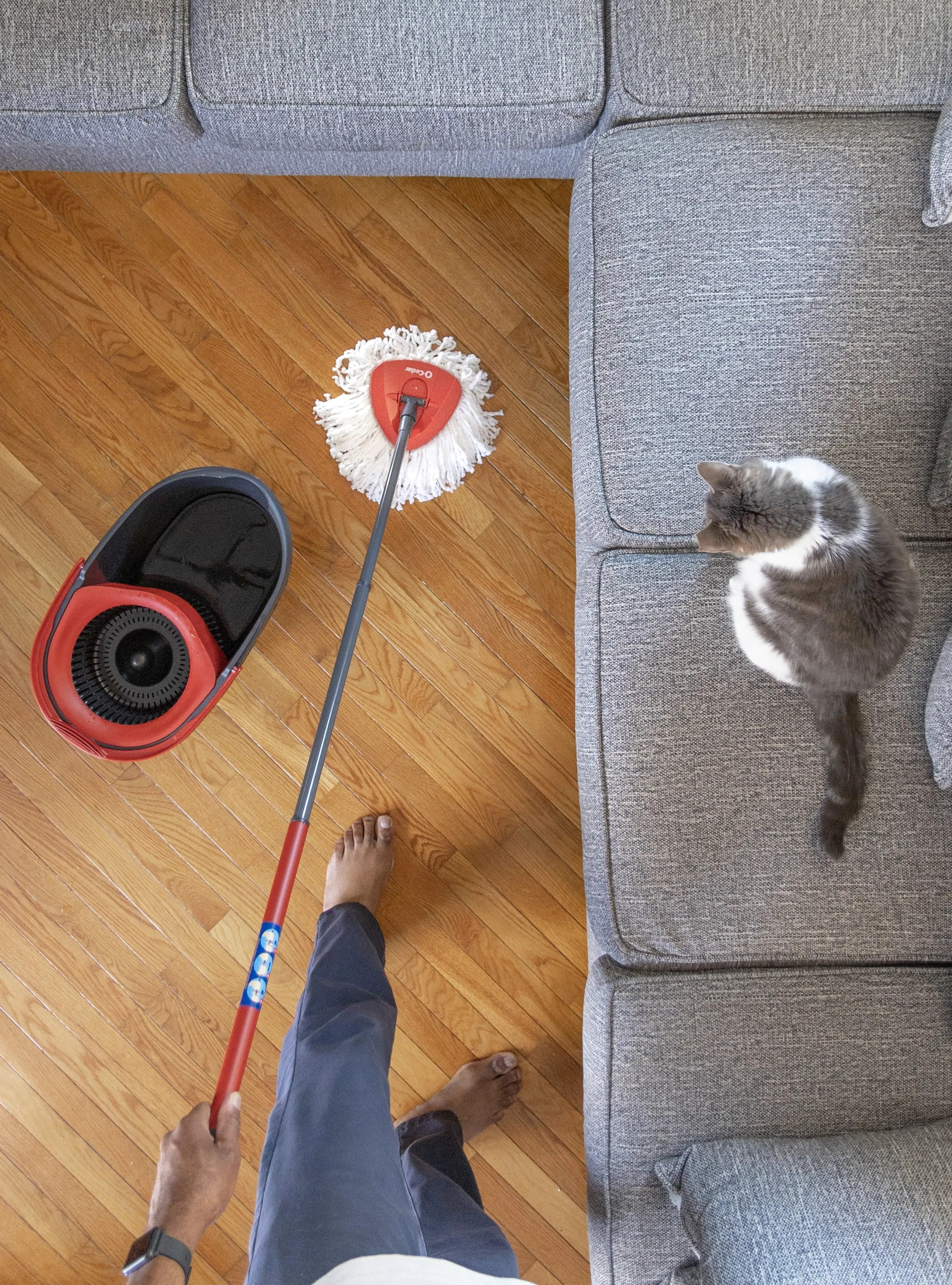 O-Cedar EasyWring RinseClean Spin Mop and Bucket System, Hands-Free System
