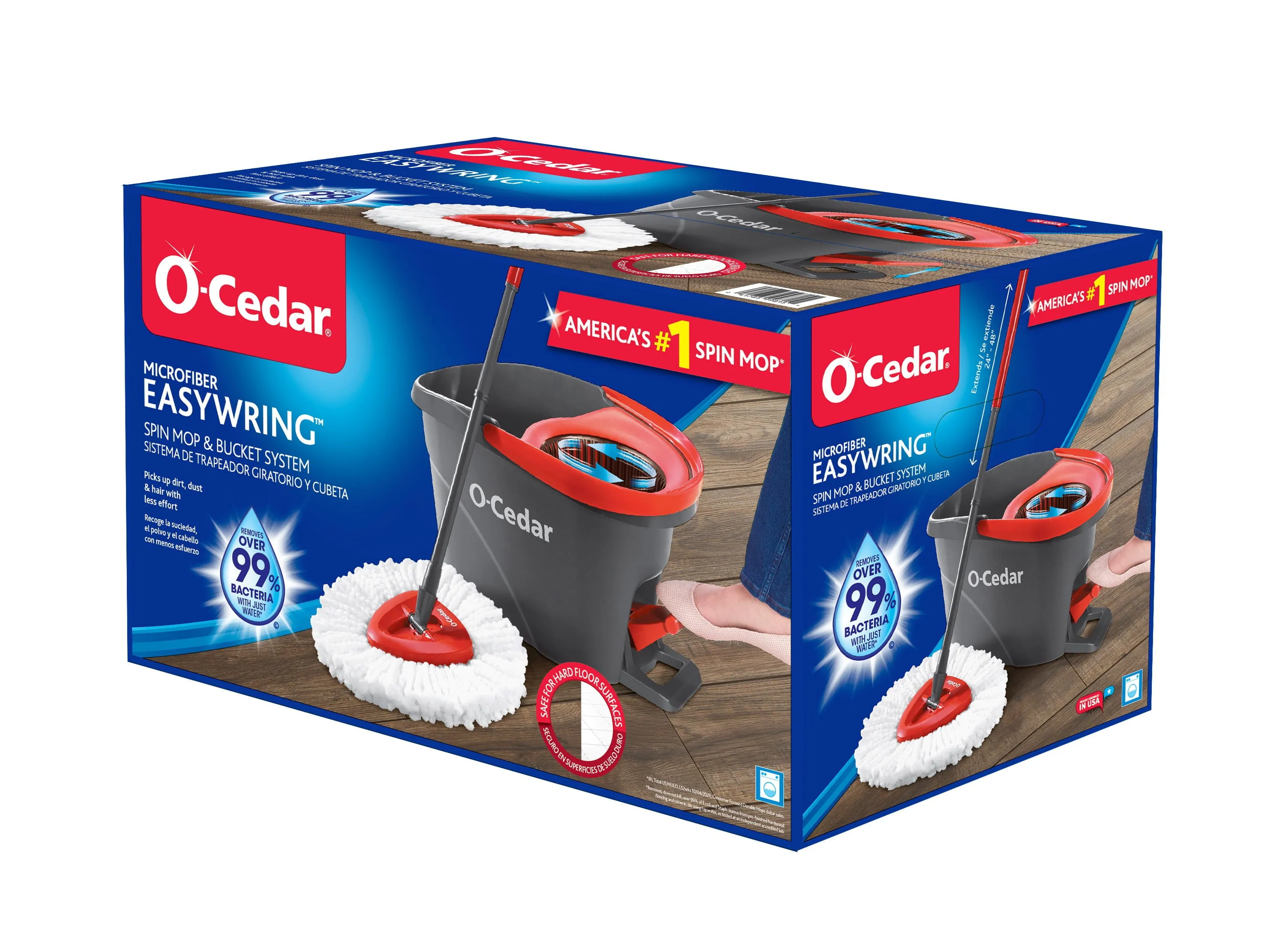 O-Cedar EasyWring RinseClean Spin Mop and Bucket System, Hands-Free System