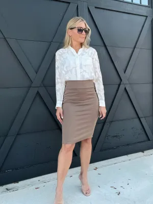 Office Skirt-Khaki