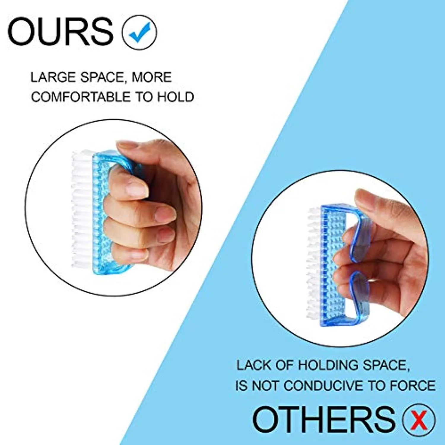 OKF New Version Nail Brush with More Practical Handle, Fingernail Brush Easy to Clean Toes and Nails Scrub(5 Pack)