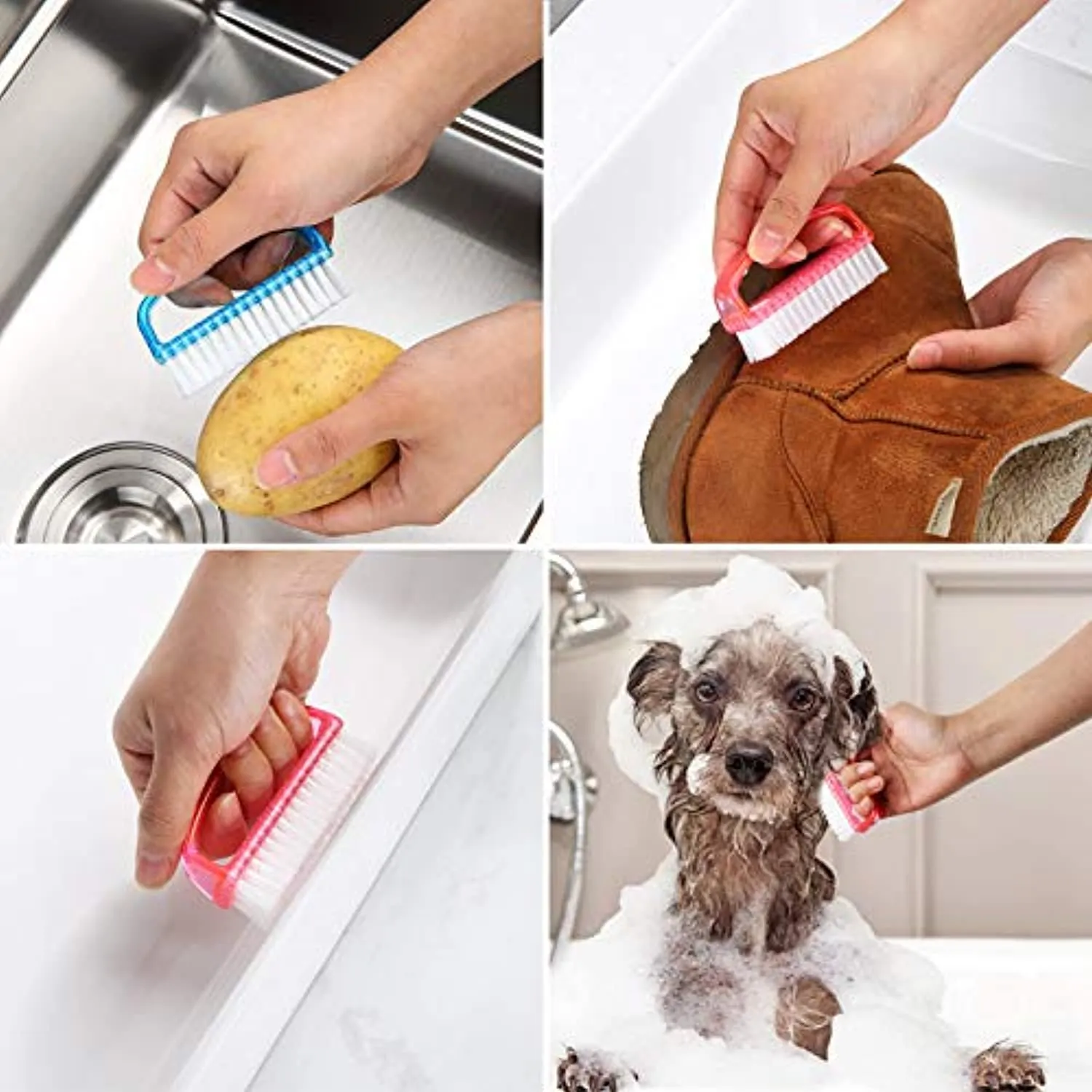 OKF New Version Nail Brush with More Practical Handle, Fingernail Brush Easy to Clean Toes and Nails Scrub(5 Pack)