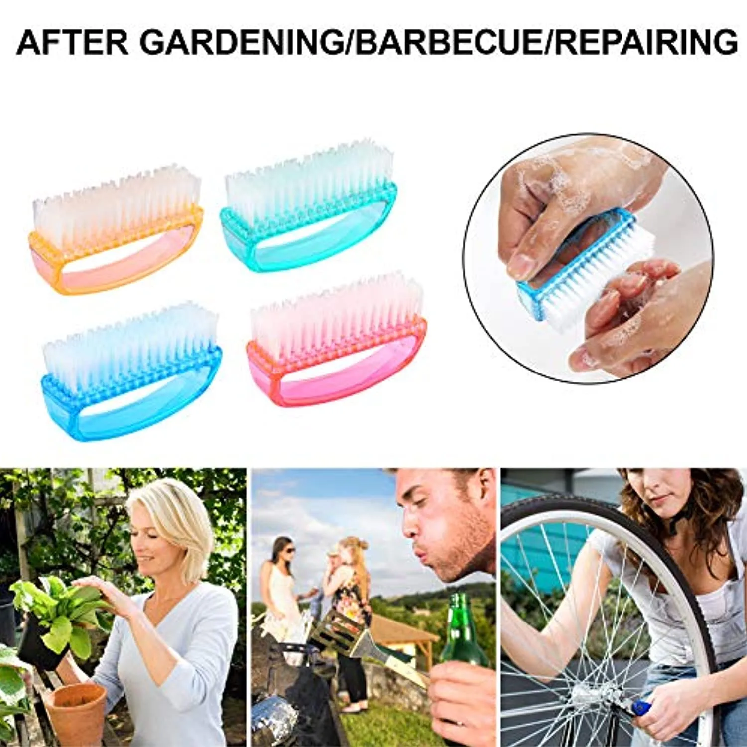 OKF New Version Nail Brush with More Practical Handle, Fingernail Brush Easy to Clean Toes and Nails Scrub(5 Pack)