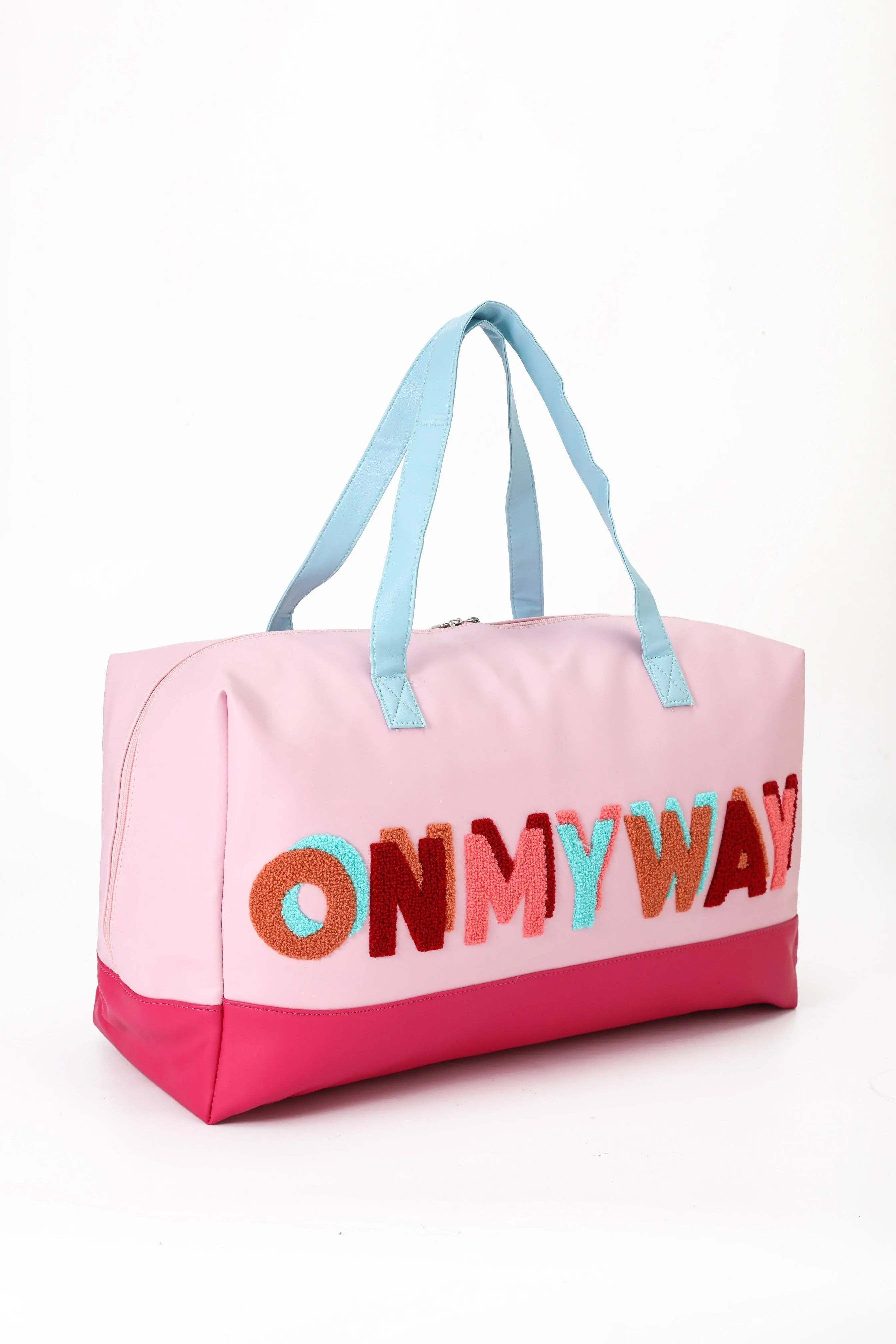ON MY WAY EMBROIDERED DUFFLE BAG