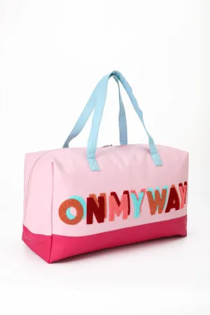 ON MY WAY EMBROIDERED DUFFLE BAG