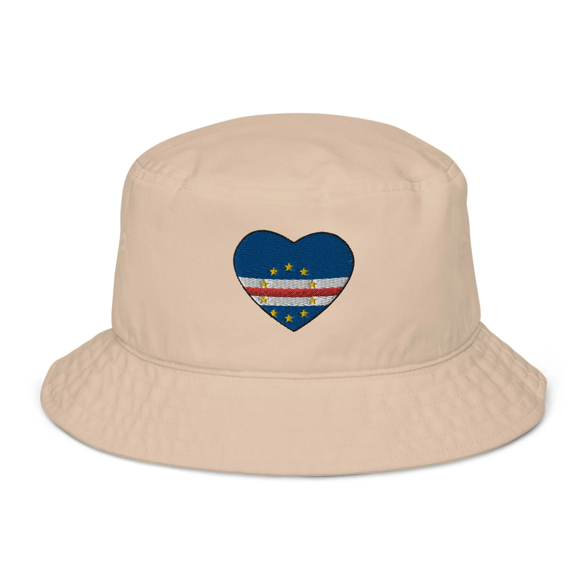 Organic bucket hat, Customized Hat, Freedom Hat, Embroidered Hat, Cape Verde, Flag