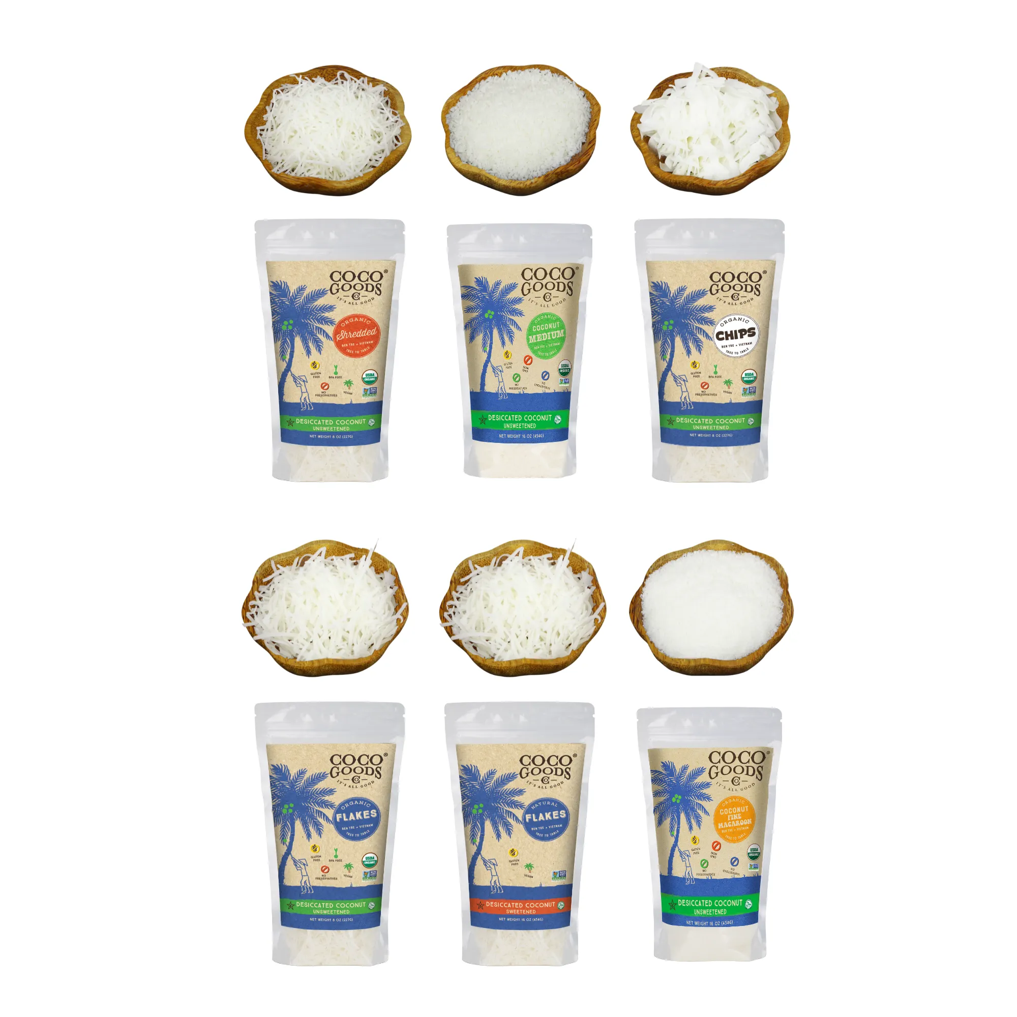 Organic Unsweetened Desiccated Coconut, Chips Grade 8 oz, 2 Pack