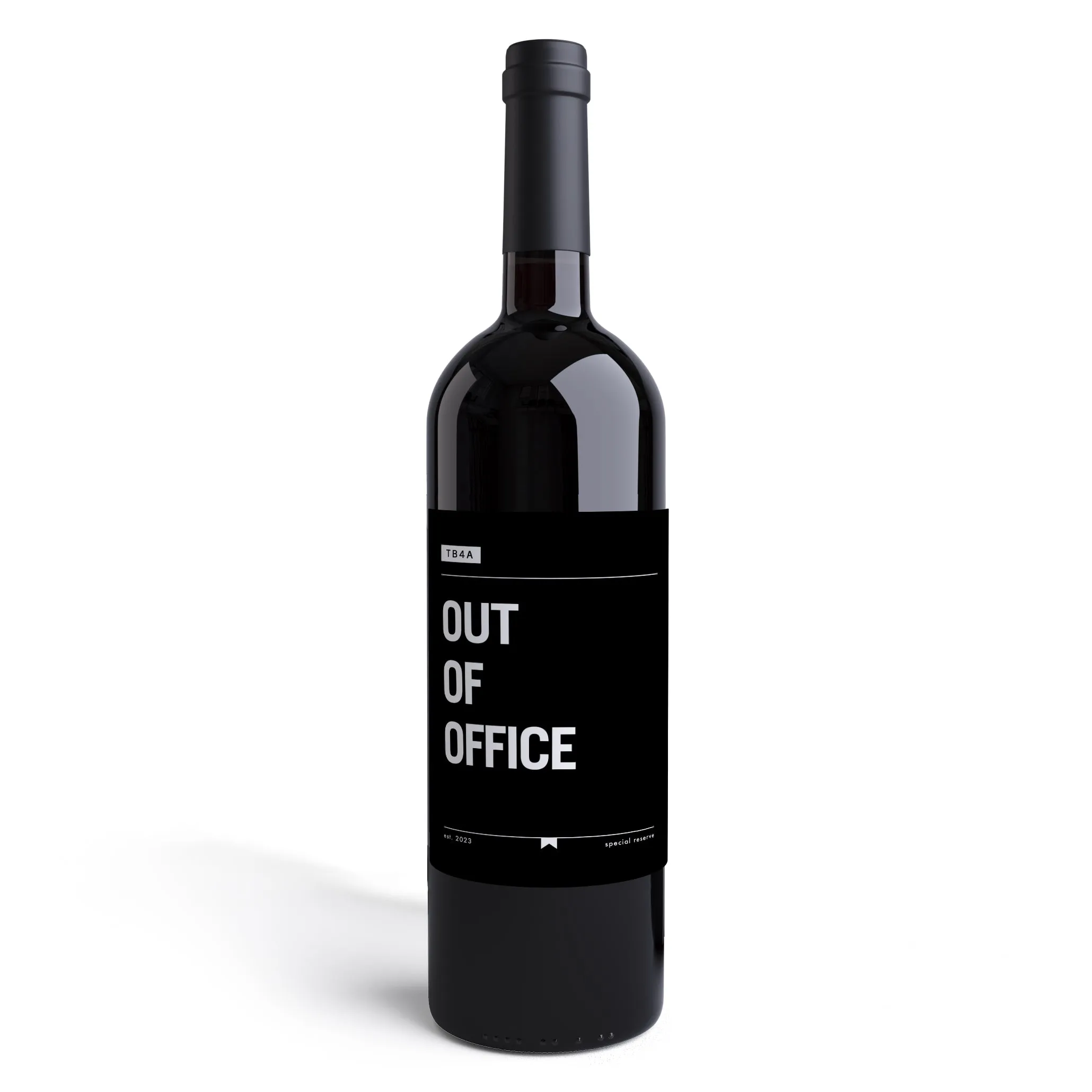Out Of Office Bottle Label