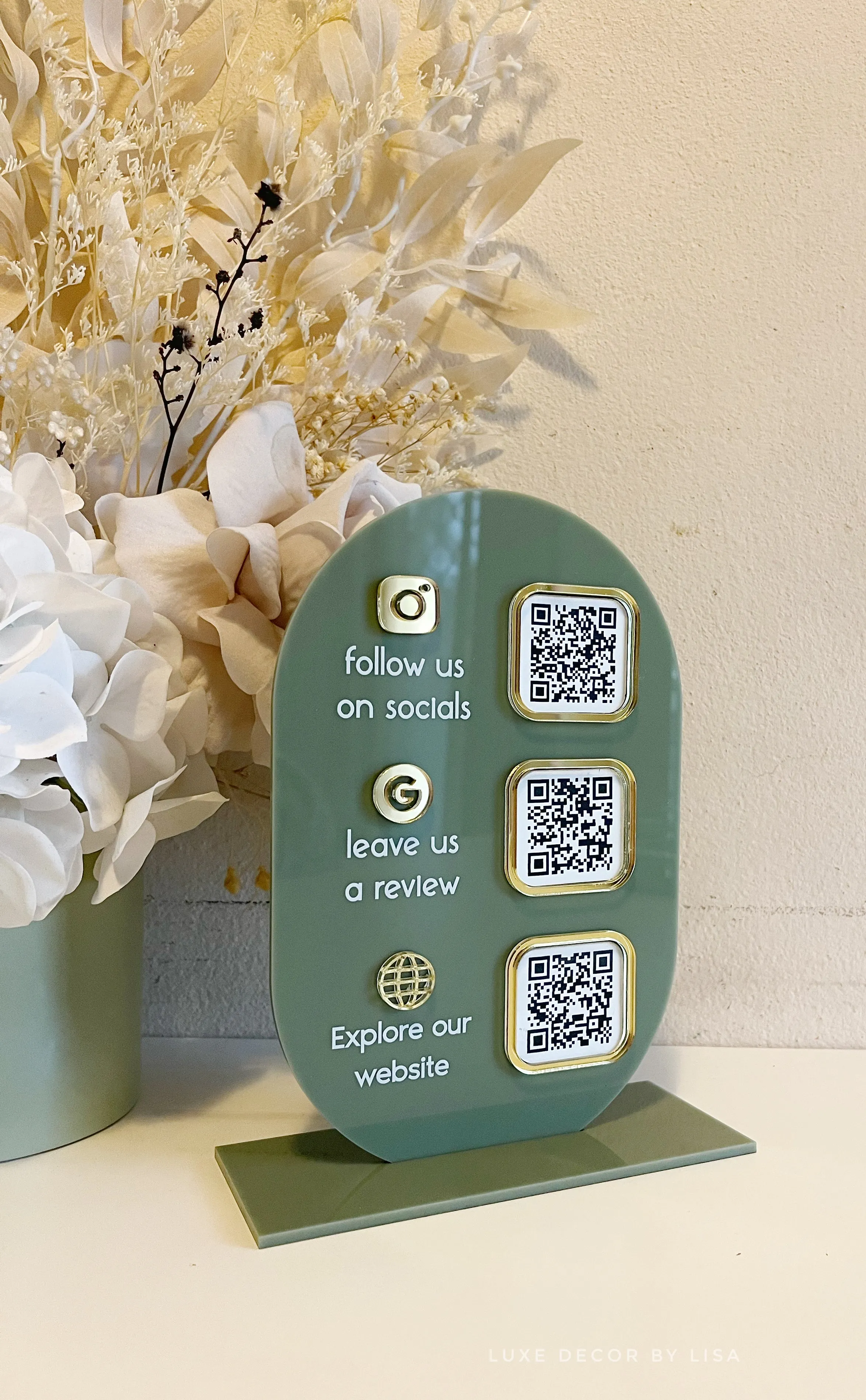 Oval 3 QR Freestanding Sign