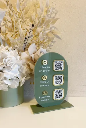 Oval 3 QR Freestanding Sign