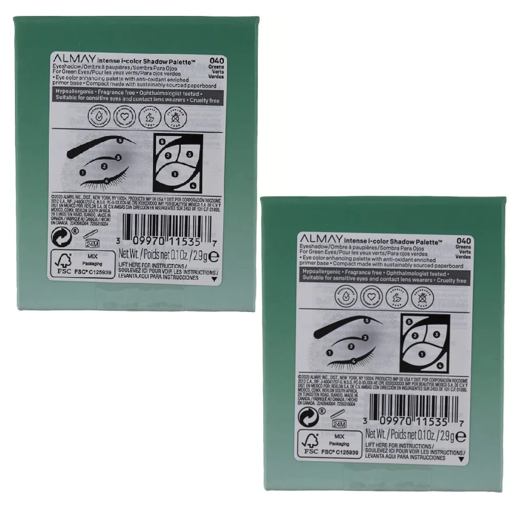 Pack of 2 Almay intense i-color Shadow Palette, Green Eyes 040